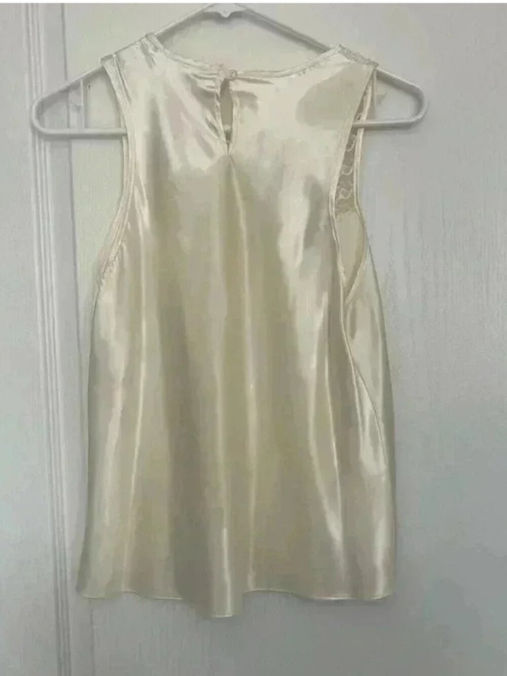 Silk Tank Top With Lace Details - Picture 2 of 2